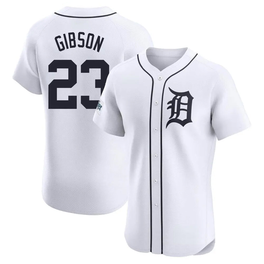 Jamed D.Tigers #23 Kirk Gibson Player White Limited Elite Home Stitched Jerseys