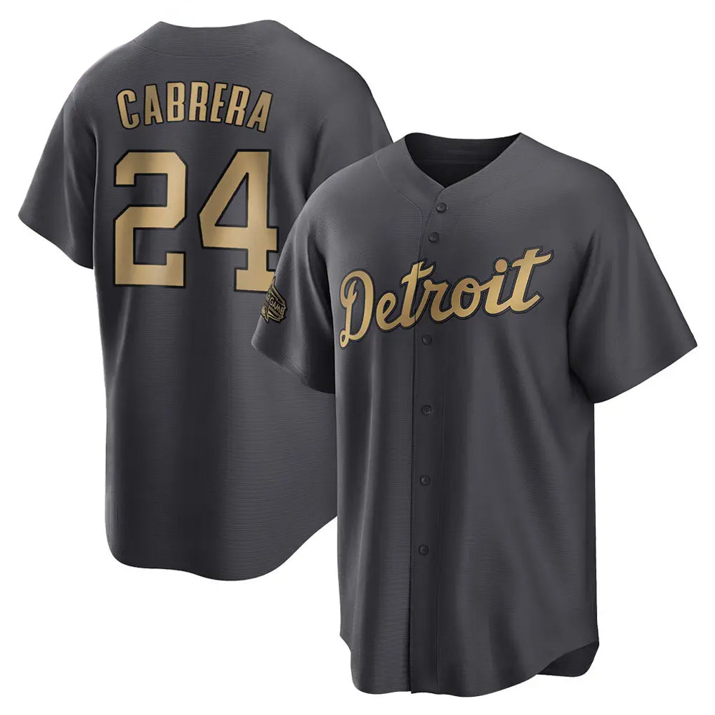 Jamed D.Tigers #24 Miguel Cabrera Player Charcoal All-Star Home Game Stitched Jerseys