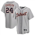 Jamed D.Tigers #24 Miguel Cabrera Player Gray Home Game Stitched Jerseys
