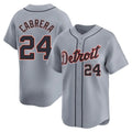 Jamed D.Tigers #24 Miguel Cabrera Player Gray Home Limited Stitched Jerseys