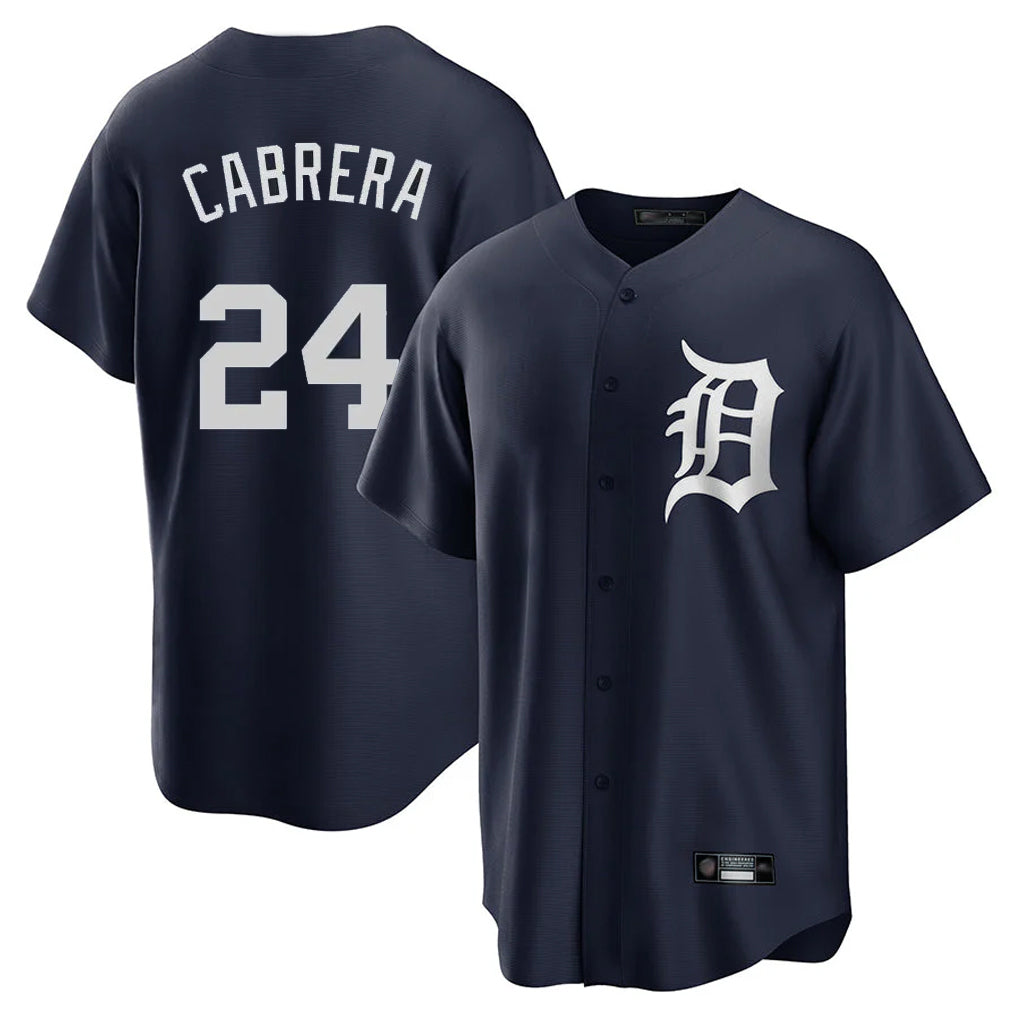 Jamed D.Tigers #24 Miguel Cabrera Player Navy Game Home Stitched Jerseys