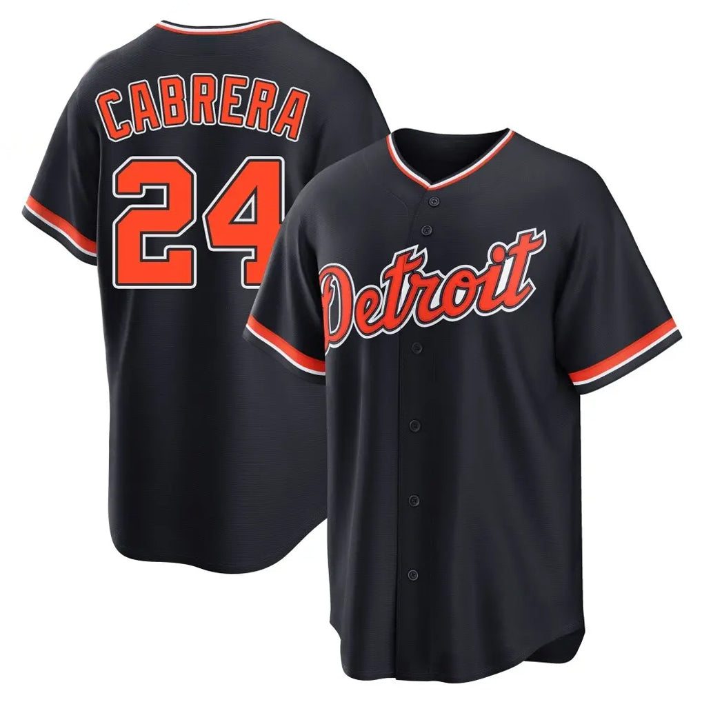Jamed D.Tigers #24 Miguel Cabrera Player Navy Home Game Stitched Jerseys