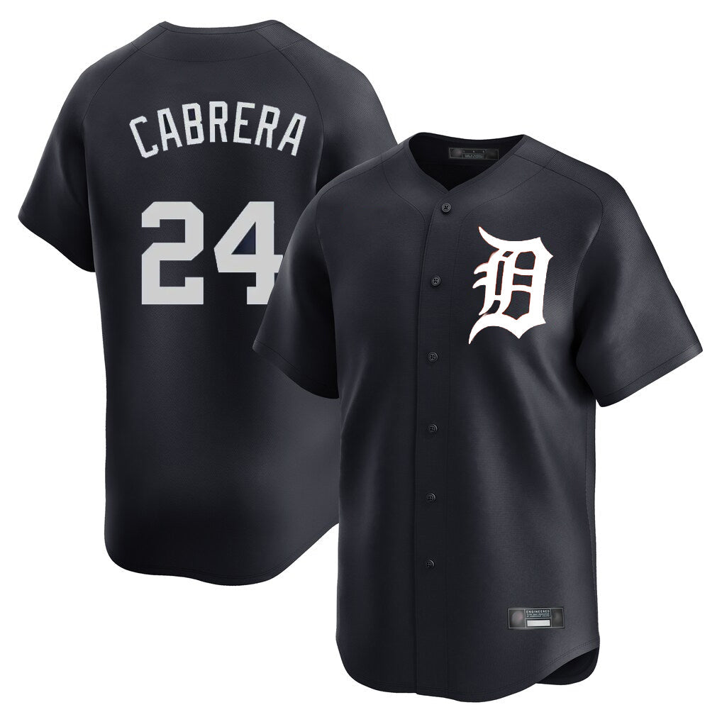 Jamed D.Tigers #24 Miguel Cabrera Player Navy Home Limited Game Stitched Jerseys
