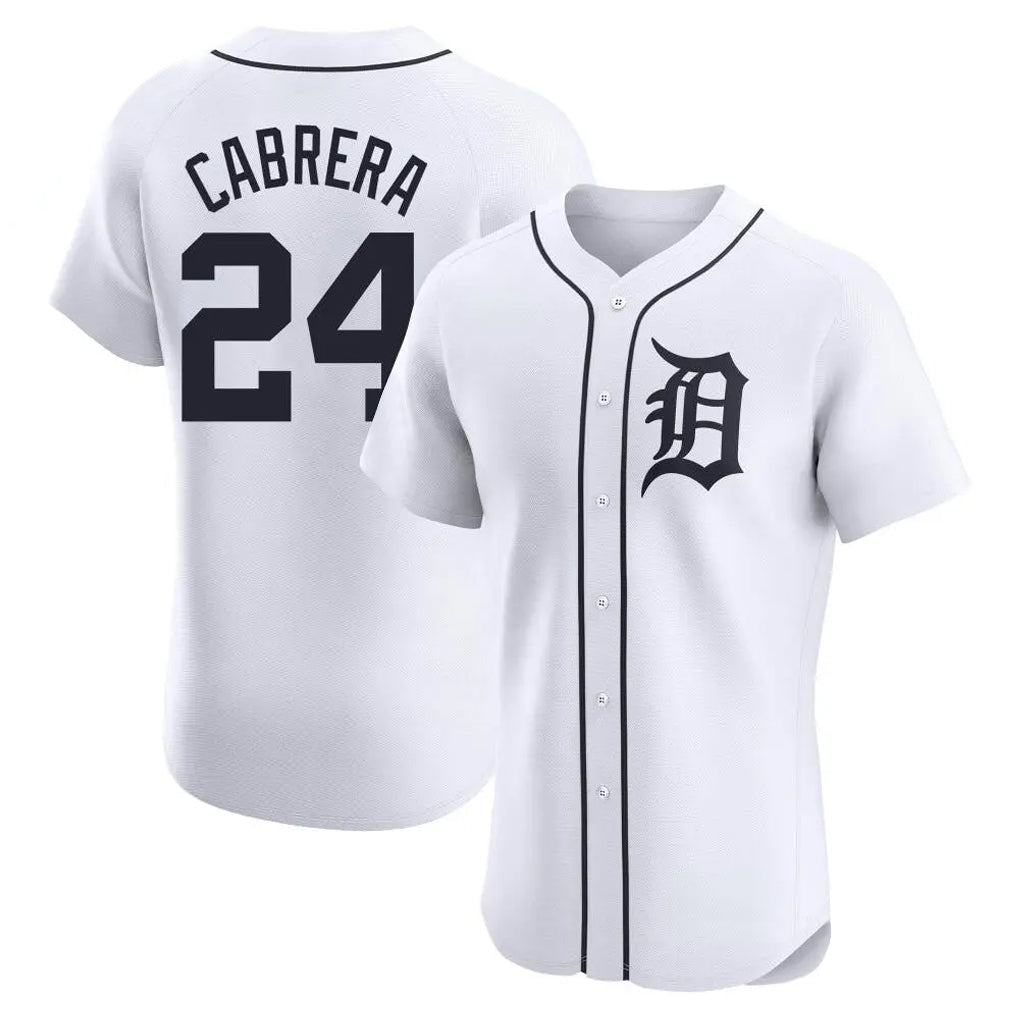 Jamed D.Tigers #24 Miguel Cabrera Player White Limited Elite Home Stitched Jerseys