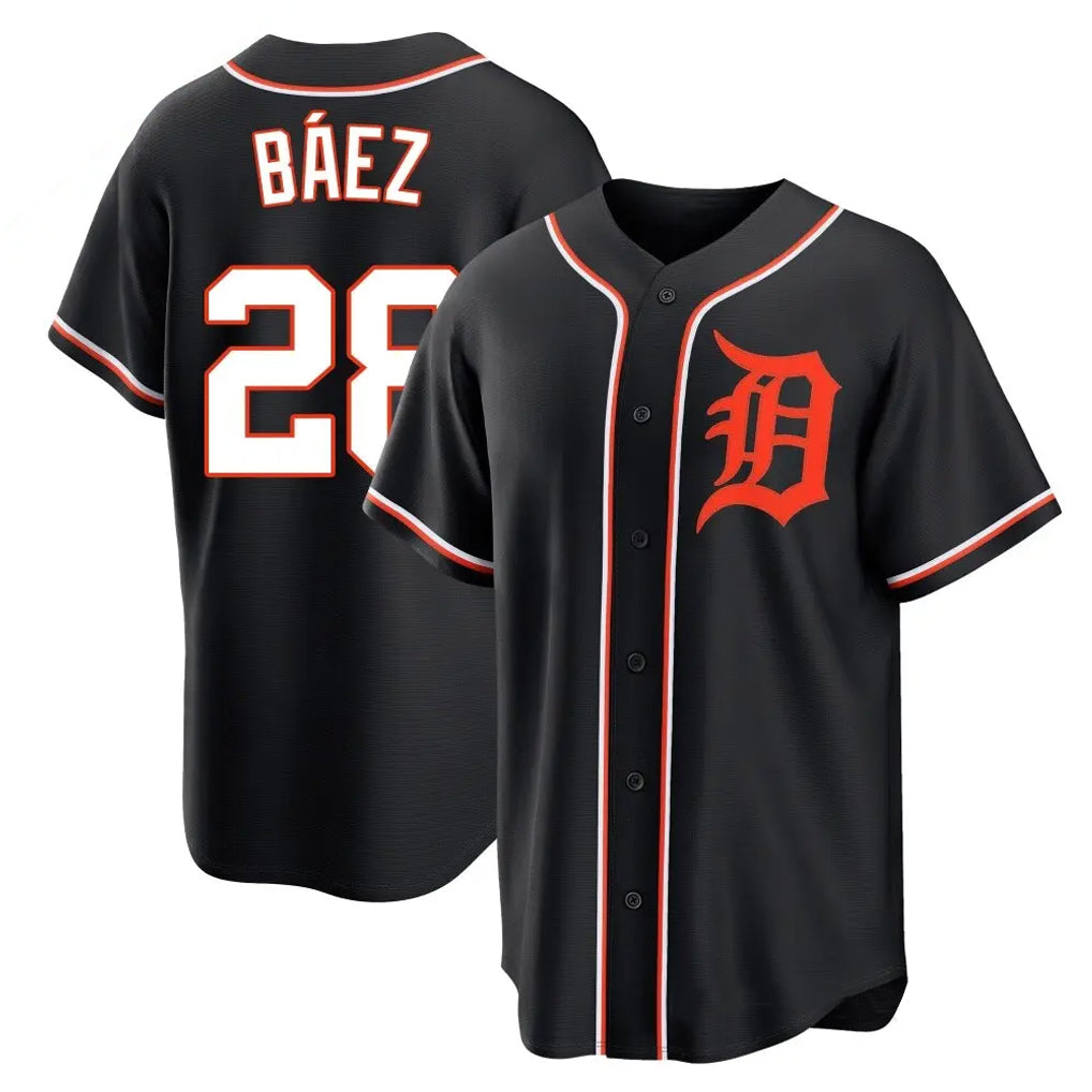 Jamed D.Tigers #28 Javier B¡§¡éez Player Black Fashion Out Home Game Stitched Jerseys