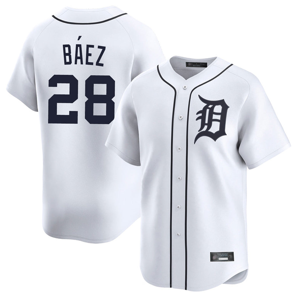 Jamed D.Tigers #28 Javier B¡§¡éez Player White Home Limited Stitched Jerseys