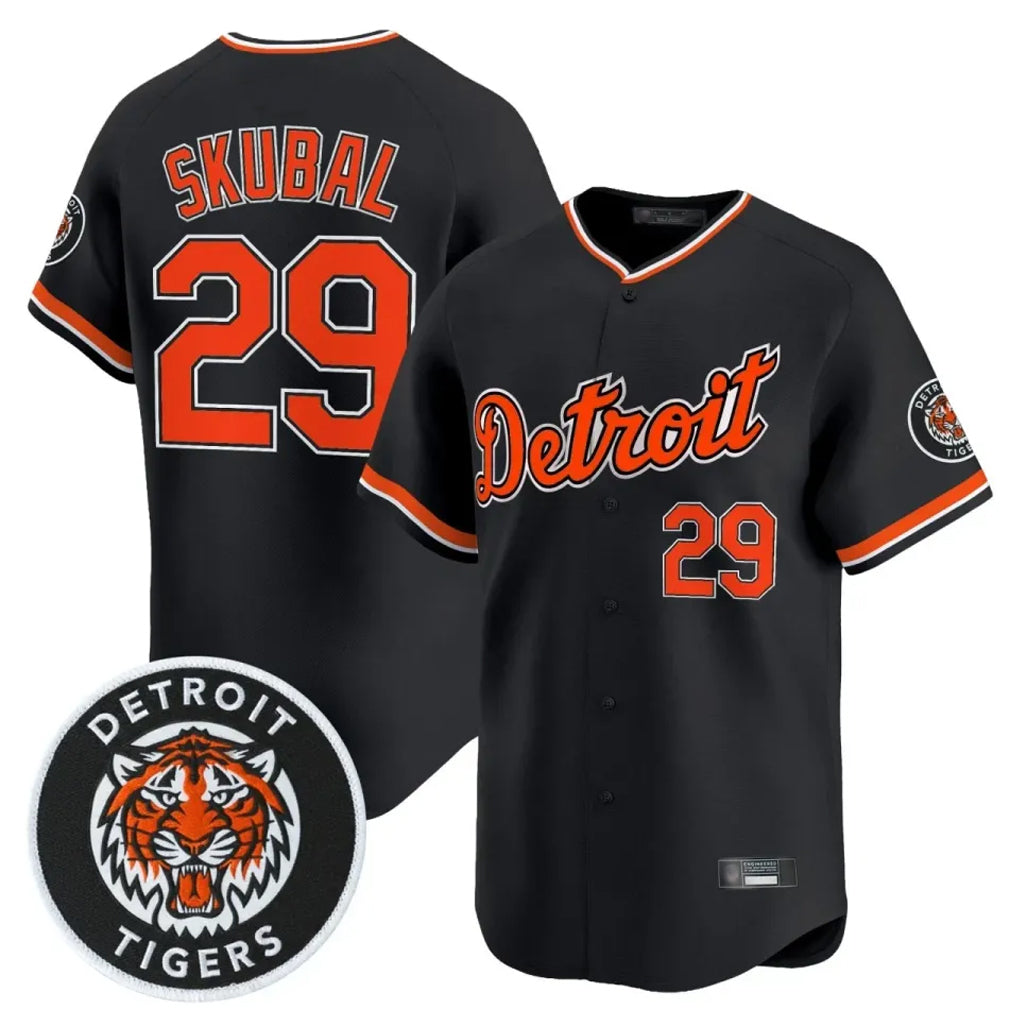 Jamed D.Tigers #29 Tarik Skubal Player Black Limited Home Stitched Jerseys