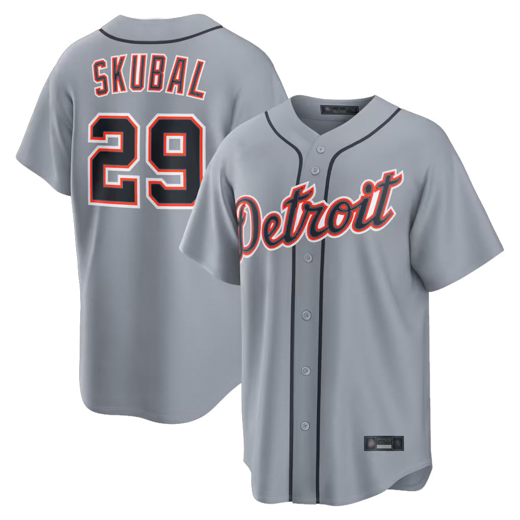 Jamed D.Tigers #29 Tarik Skubal Player Gray Home Game Stitched Jerseys