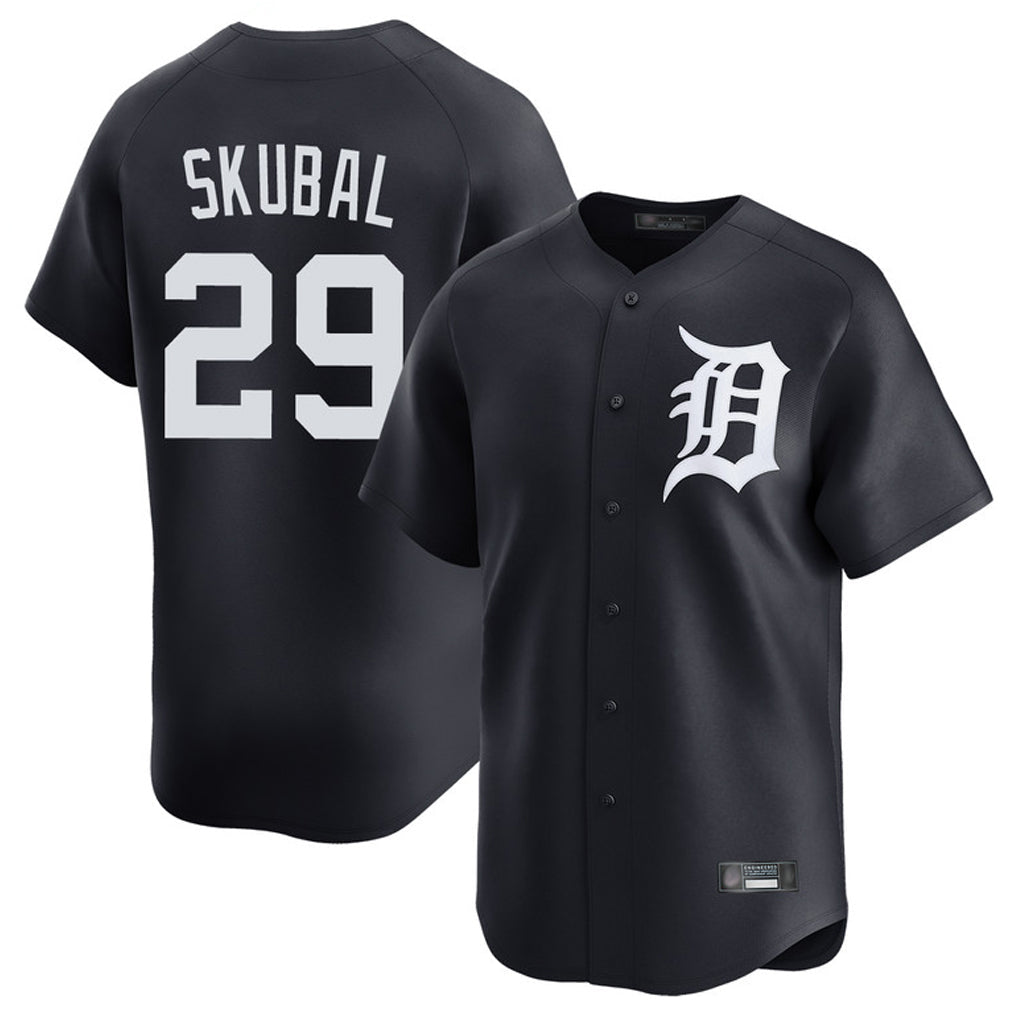 Jamed D.Tigers #29 Tarik Skubal Player Navy Home Limited Game Stitched Jerseys