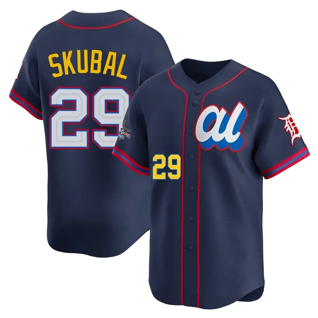 Jamed D.Tigers #29 Tarik Skubal Player Navy Limited American League All-Star Edition Stitched Jerseys