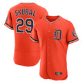 Jamed D.Tigers #29 Tarik Skubal Player Orange Limited Elite Home Stitched Jerseys