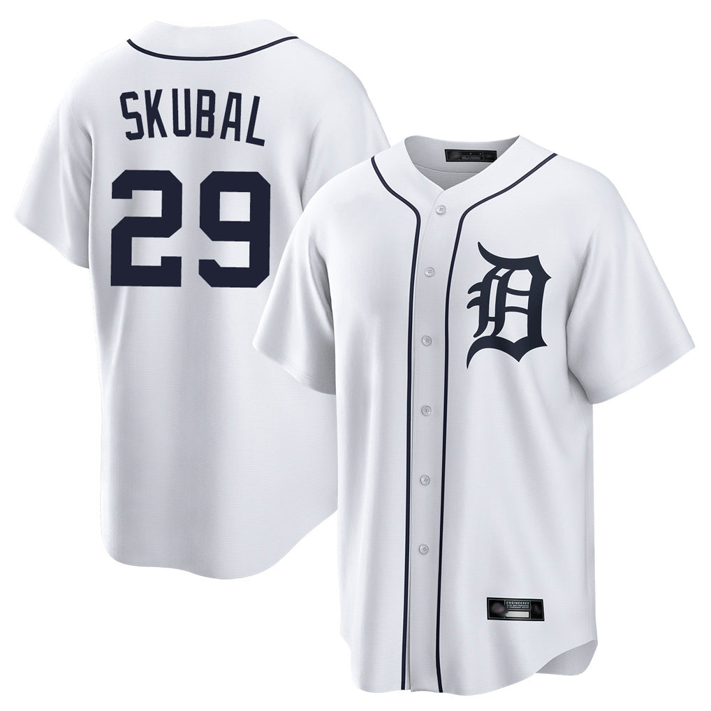 Jamed D.Tigers #29 Tarik Skubal Player White Home Game Stitched Jerseys