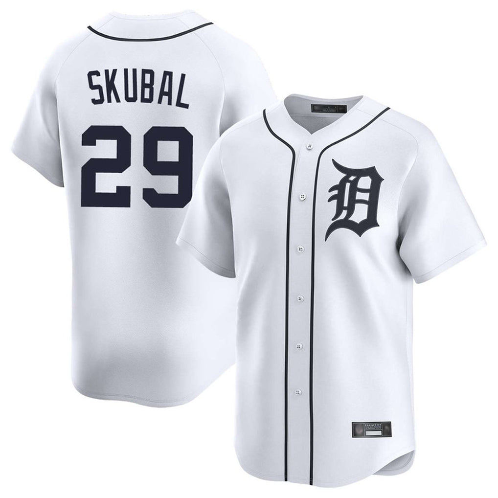 Jamed D.Tigers #29 Tarik Skubal Player White Home Limited Stitched Jerseys