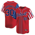 Jamed D.Tigers #30 Kerry Carpenter Player Red Independence Day Vapor Premier Limited Stitched Jerseys