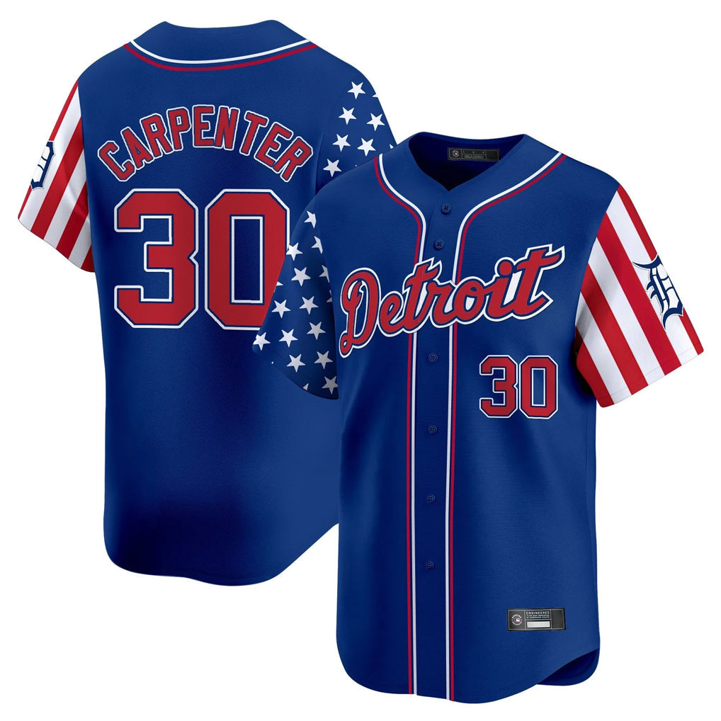 Jamed D.Tigers #30 Kerry Carpenter Player Royal Independence Day Vapor Premier Limited Stitched Jerseys