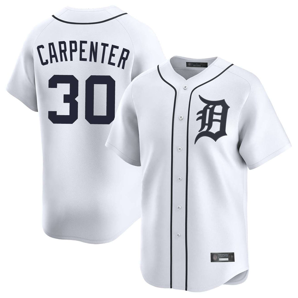 Jamed D.Tigers #30 Kerry Carpenter Player White Home Limited Stitched Jerseys