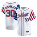Jamed D.Tigers #30 Kerry Carpenter Player White Independence Day Vapor Premier Limited Stitched Jerseys