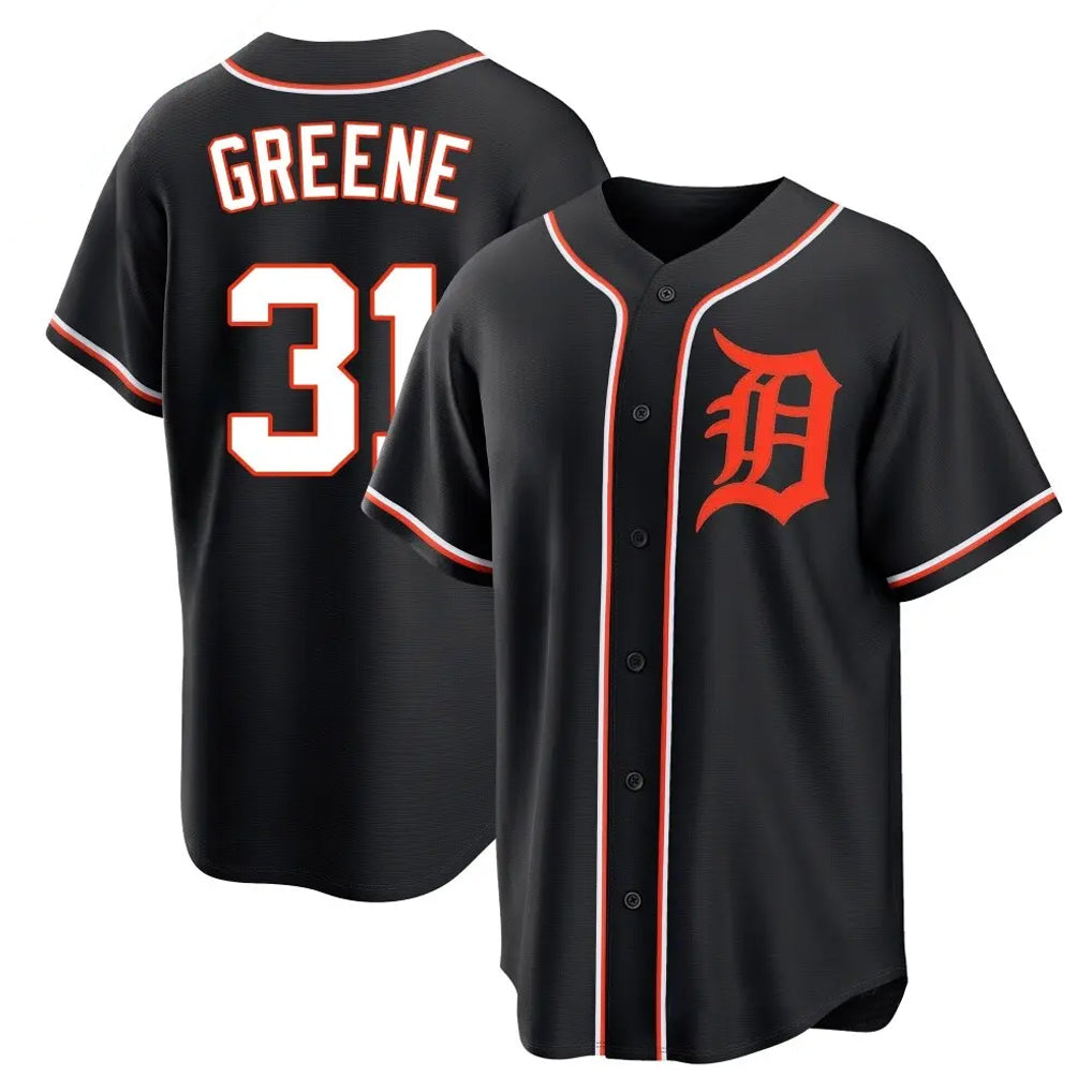 Jamed D.Tigers #31 Riley Greene Player Black Fashion Out Home Game Stitched Jerseys