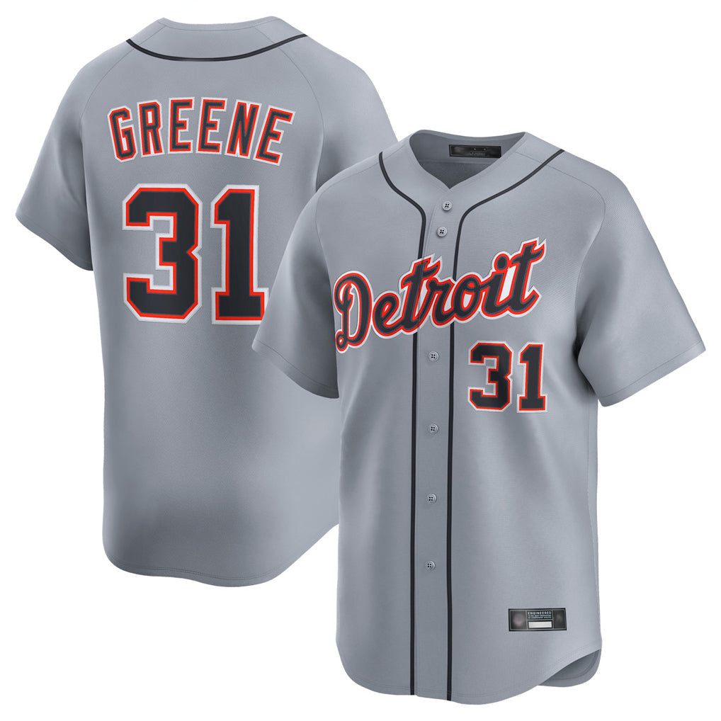 Jamed D.Tigers #31 Riley Greene Player Gray Home Limited Stitched Jerseys