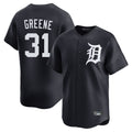 Jamed D.Tigers #31 Riley Greene Player Navy Home Limited Game Stitched Jerseys