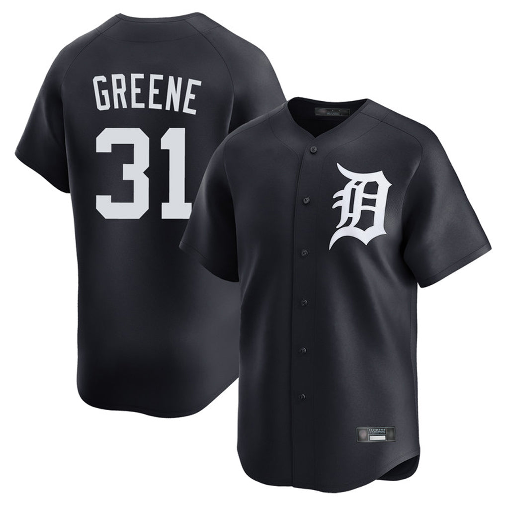 Jamed D.Tigers #31 Riley Greene Player Navy Home Limited Game Stitched Jerseys