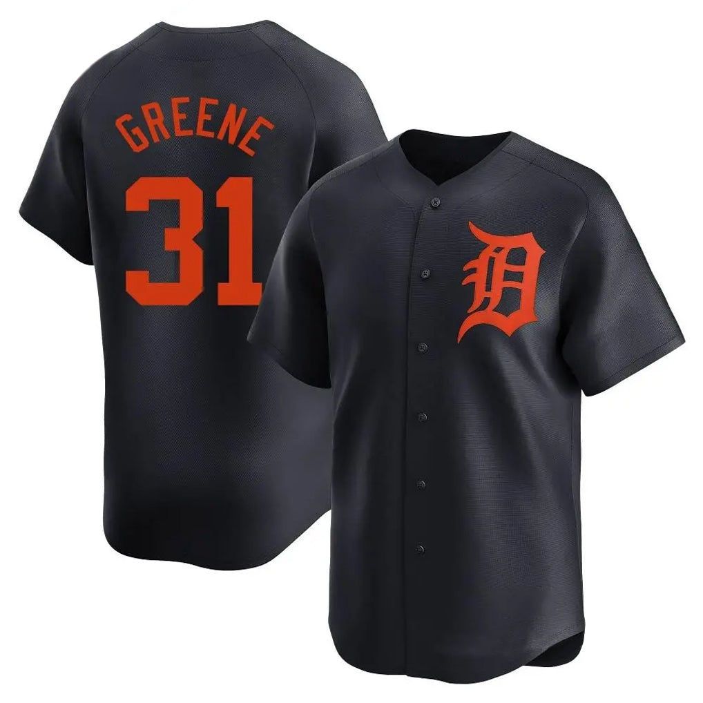 Jamed D.Tigers #31 Riley Greene Player Navy Home Limited Stitched Jerseys
