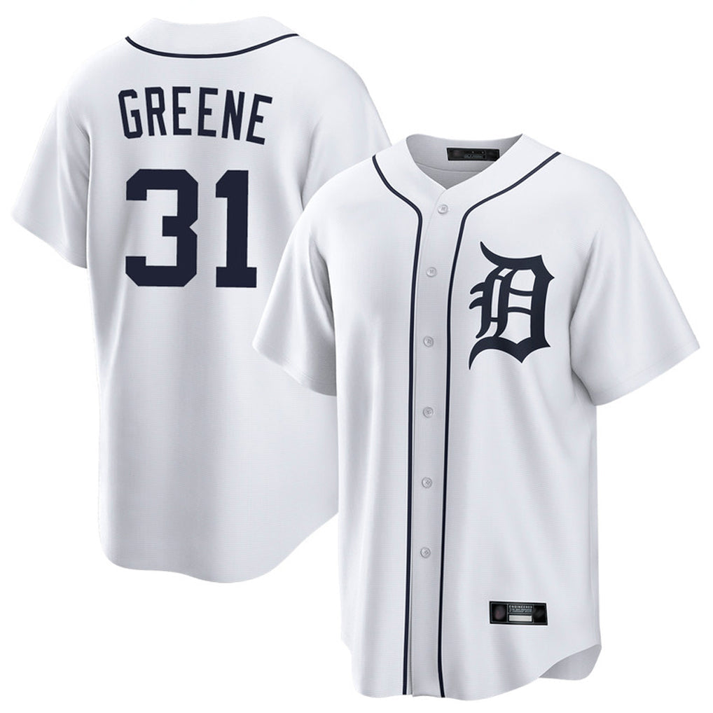 Jamed D.Tigers #31 Riley Greene Player White Home Game Stitched Jerseys