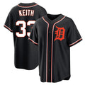 Jamed D.Tigers #33 Colt Keith Player Black Fashion Out Home Game Stitched Jerseys