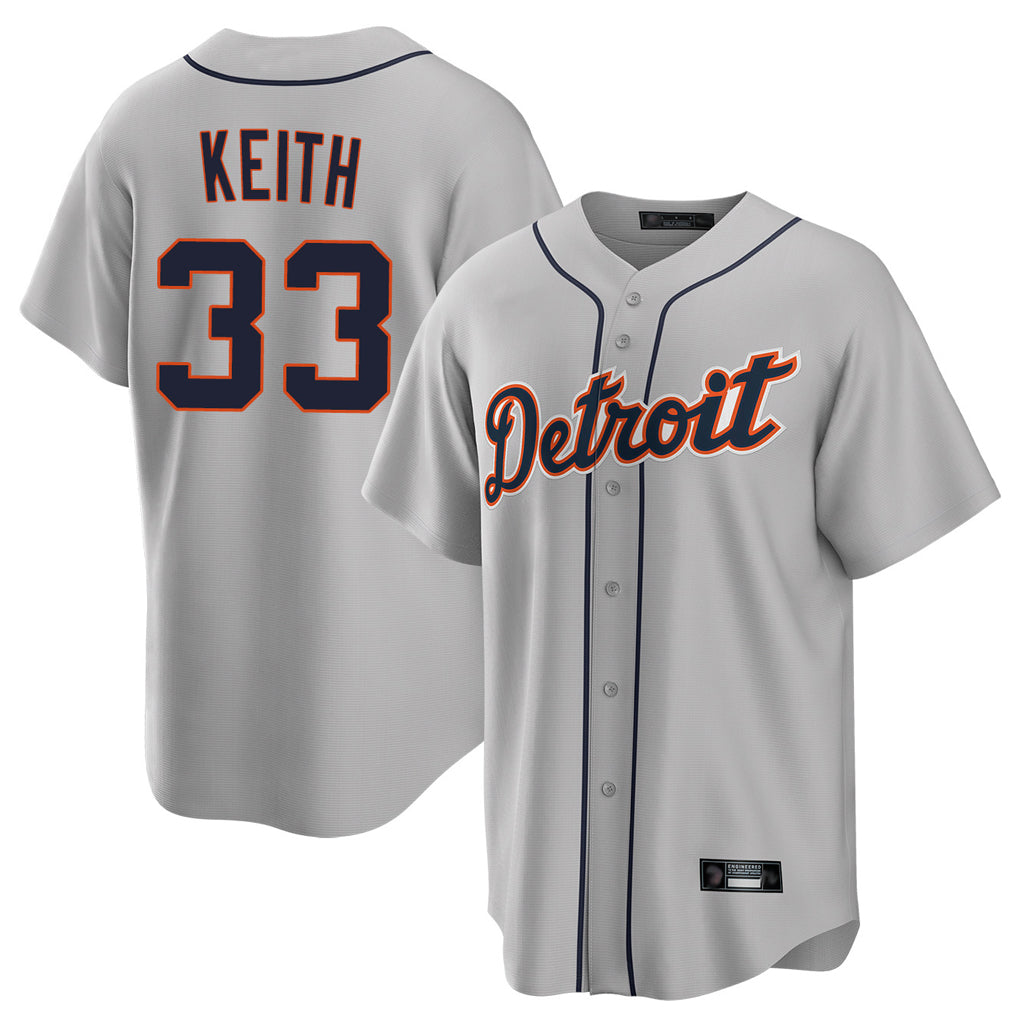 Jamed D.Tigers #33 Colt Keith Player Gray Home Game Stitched Jerseys