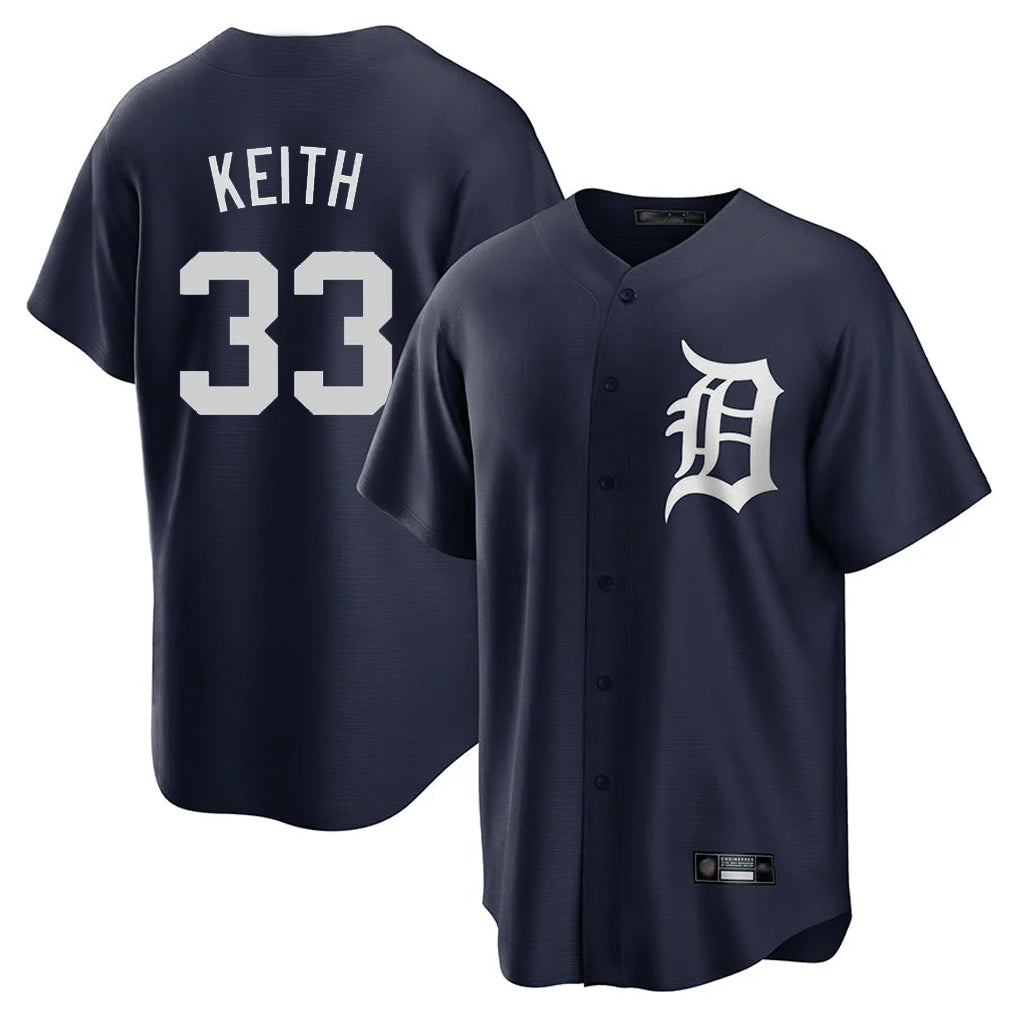 Jamed D.Tigers #33 Colt Keith Player Navy Game Home Stitched Jerseys