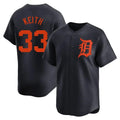 Jamed D.Tigers #33 Colt Keith Player Navy Home Limited Stitched Jerseys