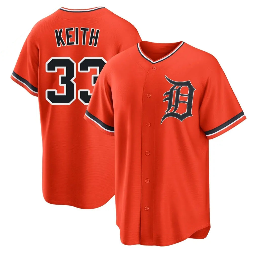 Jamed D.Tigers #33 Colt Keith Player Orange Home Game Stitched Jerseys