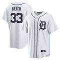 Jamed D.Tigers #33 Colt Keith Player White Home Game Stitched Jerseys