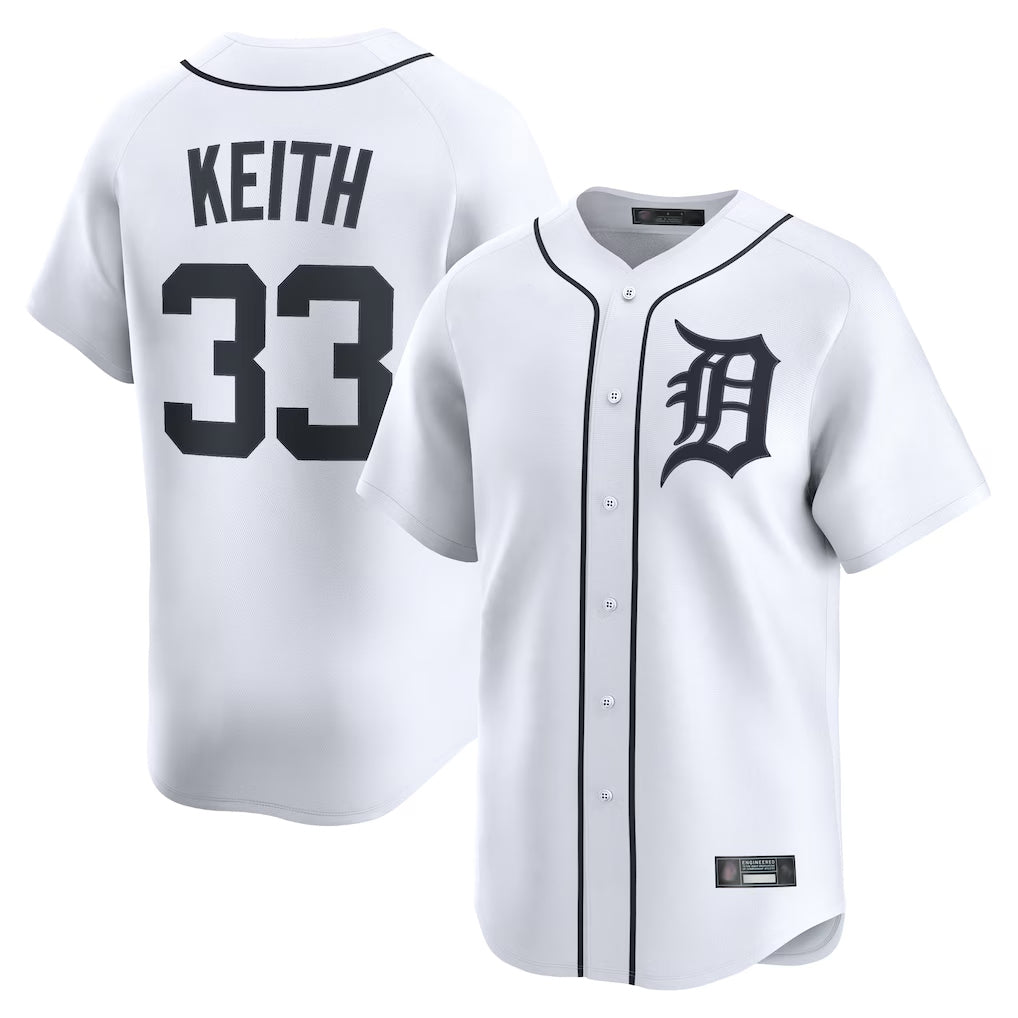 Jamed D.Tigers #33 Colt Keith Player White Home Limited Stitched Jerseys