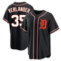 Jamed D.Tigers #35 Justin Verlander Player Black Fashion Out Home Game Stitched Jerseys