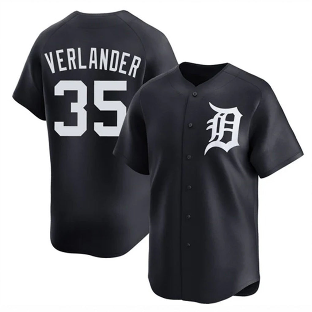 Jamed D.Tigers #35 Justin Verlander Player Navy Home Limited Game Stitched Jerseys