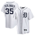 Jamed D.Tigers #35 Justin Verlander Player White Home Game Stitched Jerseys