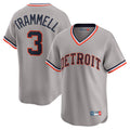 Jamed D.Tigers #3 Alan Trammell Player Gray Cooperstown T-shirt Home Game Stitched Jerseys