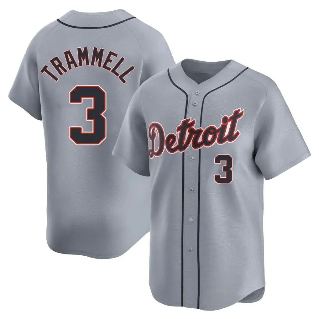 Jamed D.Tigers #3 Alan Trammell Player Gray Home Limited Stitched Jerseys