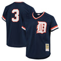 Jamed D.Tigers #3 Alan Trammell Player Mitchell & Ness Navy 1984 Mesh Batting Practice  T-shirt Stitched Jerseys