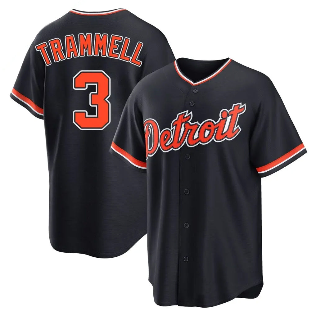 Jamed D.Tigers #3 Alan Trammell Player Navy Home Game Stitched Jerseys