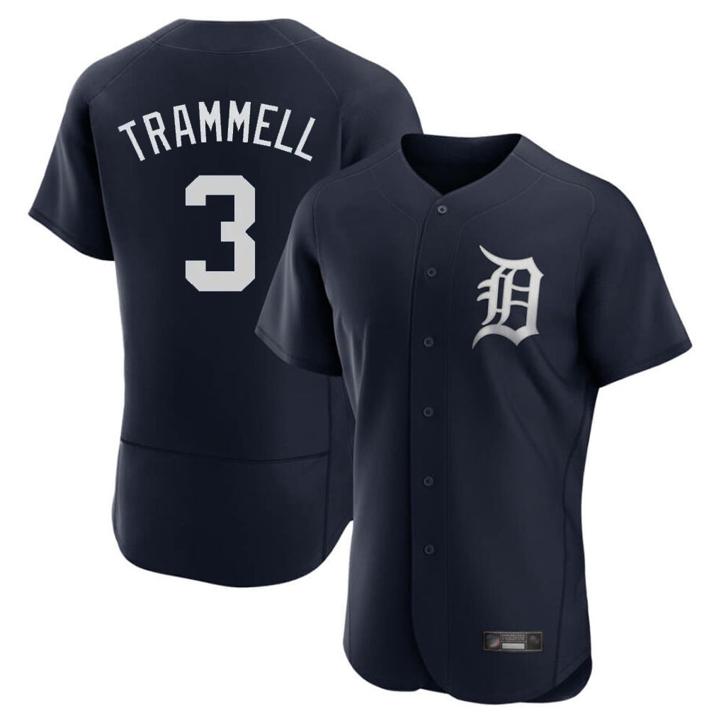 Jamed D.Tigers #3 Alan Trammell Player Navy Limited Elite Home Stitched Jerseys