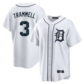 Jamed D.Tigers #3 Alan Trammell Player White Home Game Stitched Jerseys