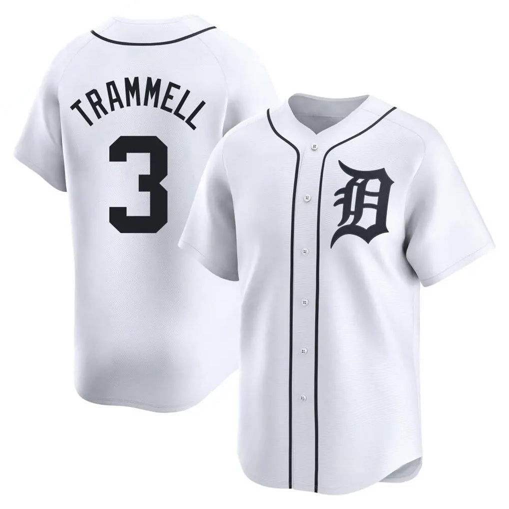Jamed D.Tigers #3 Alan Trammell Player White Home Limited Stitched Jerseys