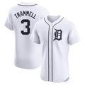 Jamed D.Tigers #3 Alan Trammell Player White Limited Elite Home Stitched Jerseys