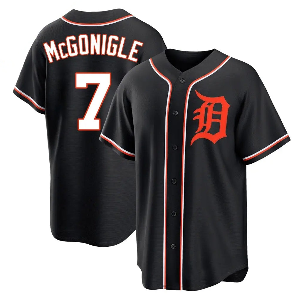 Jamed D.Tigers #7 Kevin McGonigle Player Black Fashion Out Home Game Stitched Jerseys