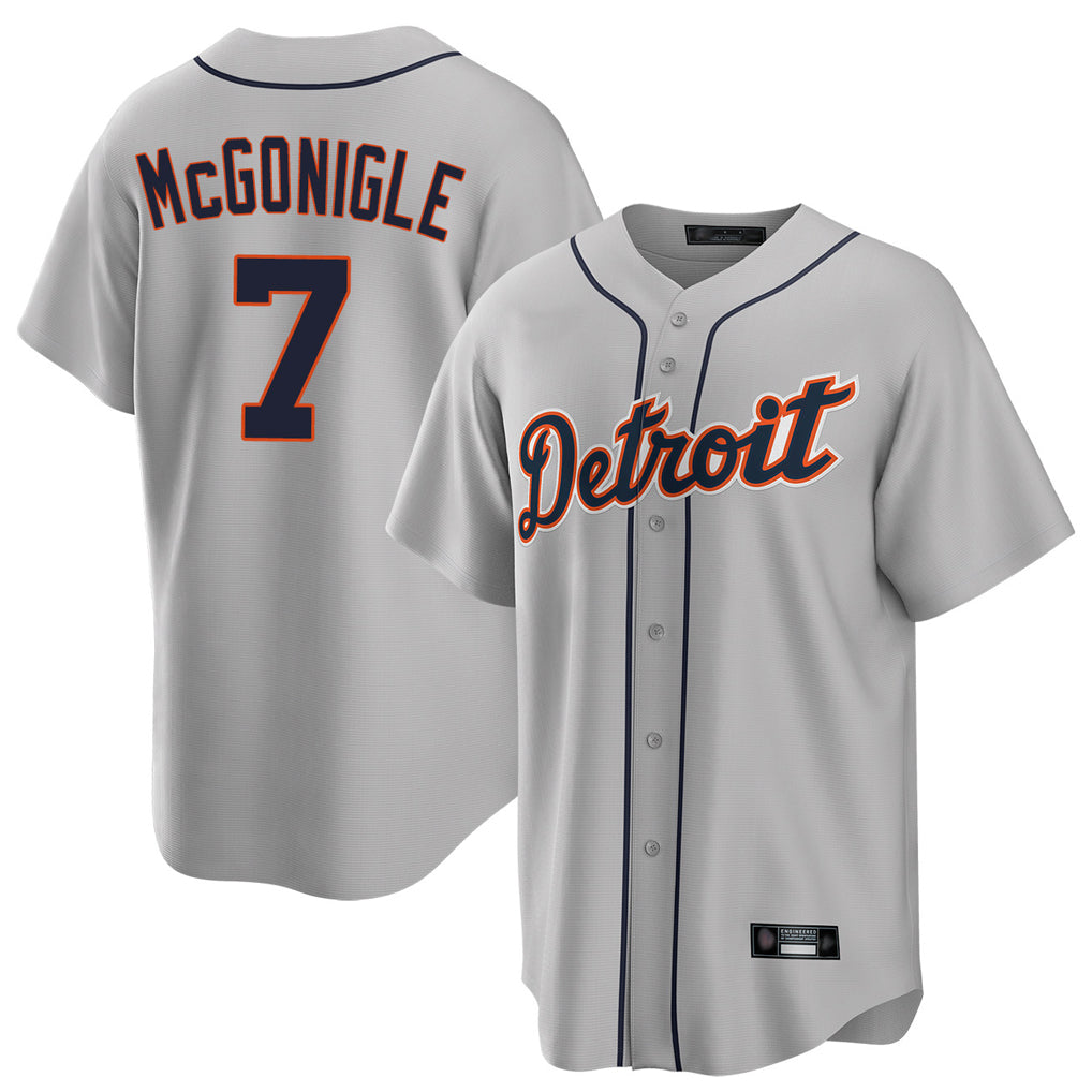Jamed D.Tigers #7 Kevin McGonigle Player Gray Home Game Stitched Jerseys