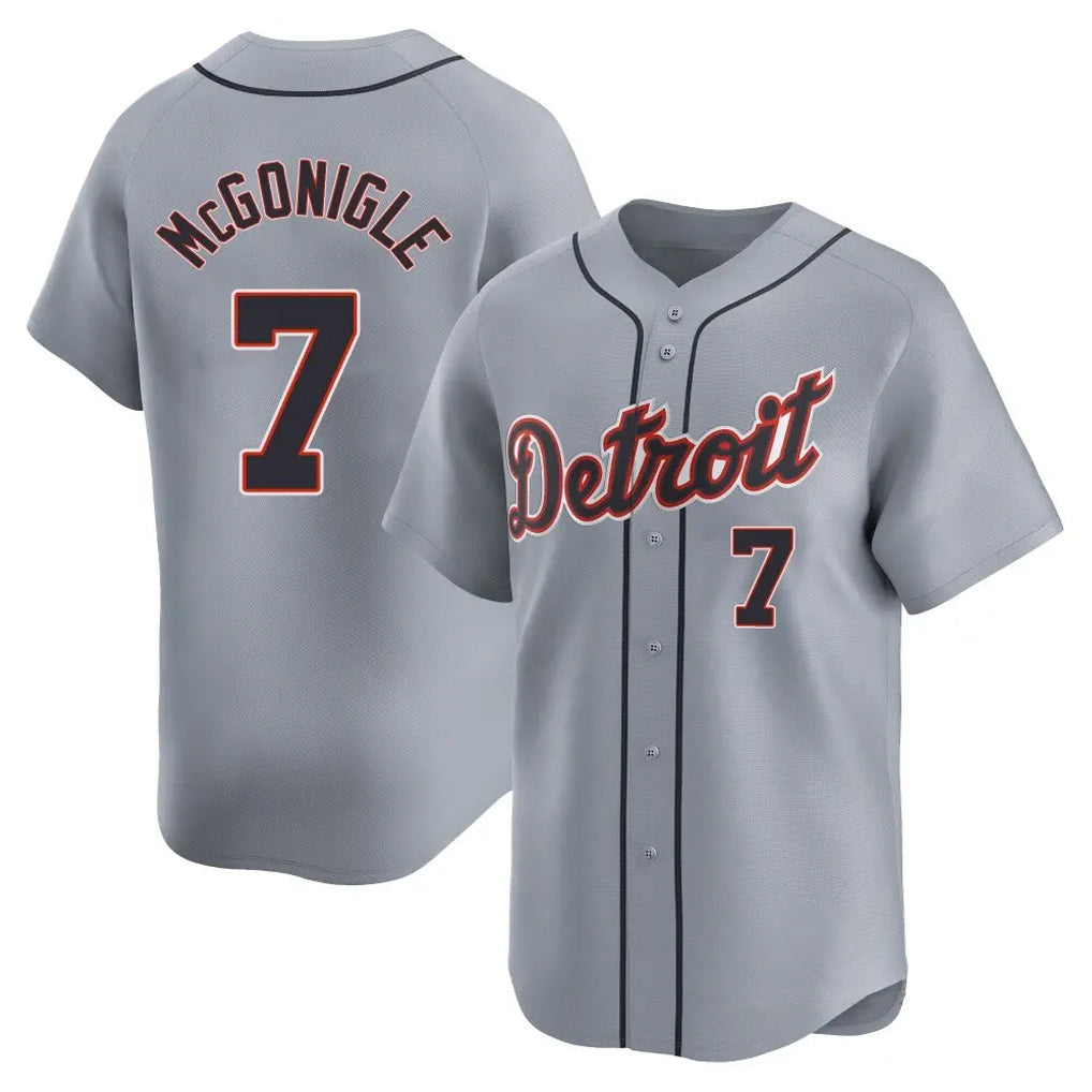 Jamed D.Tigers #7 Kevin McGonigle Player Gray Home Limited Stitched Jerseys