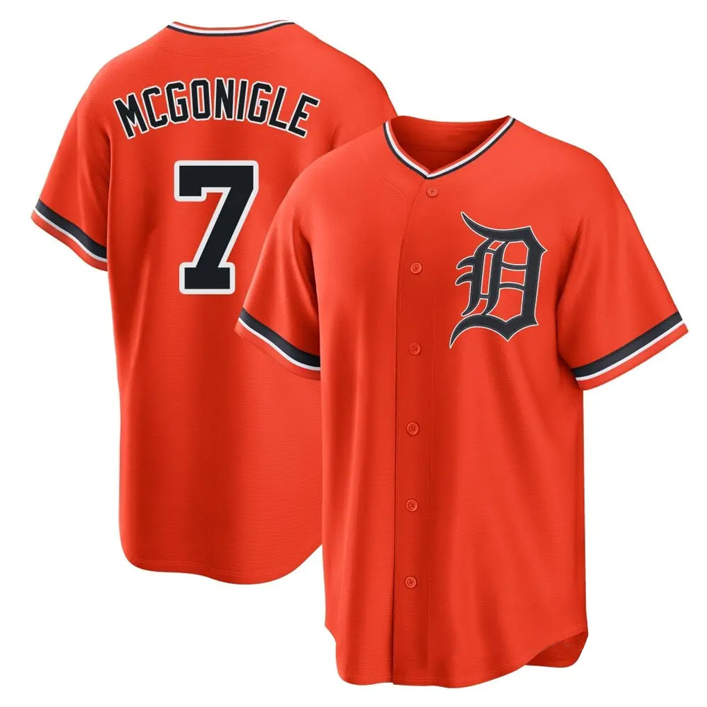Jamed D.Tigers #7 Kevin McGonigle Player Orange Home Game Stitched Jerseys