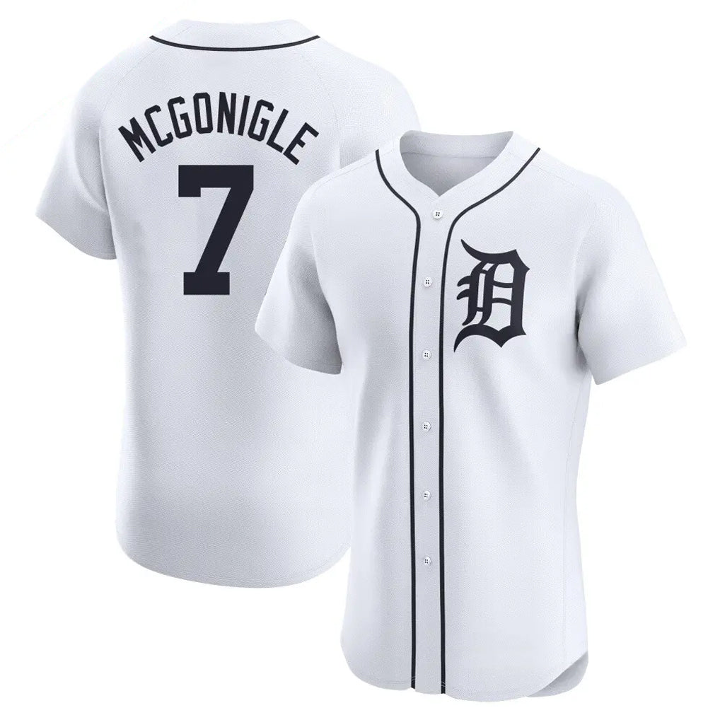 Jamed D.Tigers #7 Kevin McGonigle Player White Limited Elite Home Stitched Jerseys